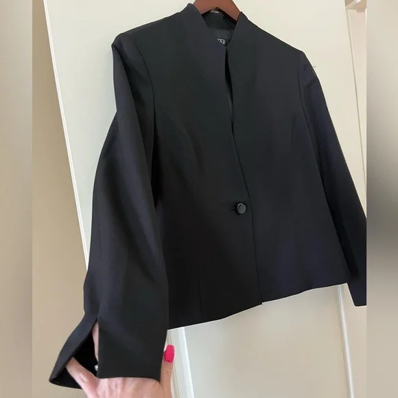 Kasper Rich Black One Button Blazer Women’s Size 12 - Picture 4 of 16